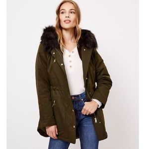 Loft Modern Parka Coat Olive Army Green Winter Jacket